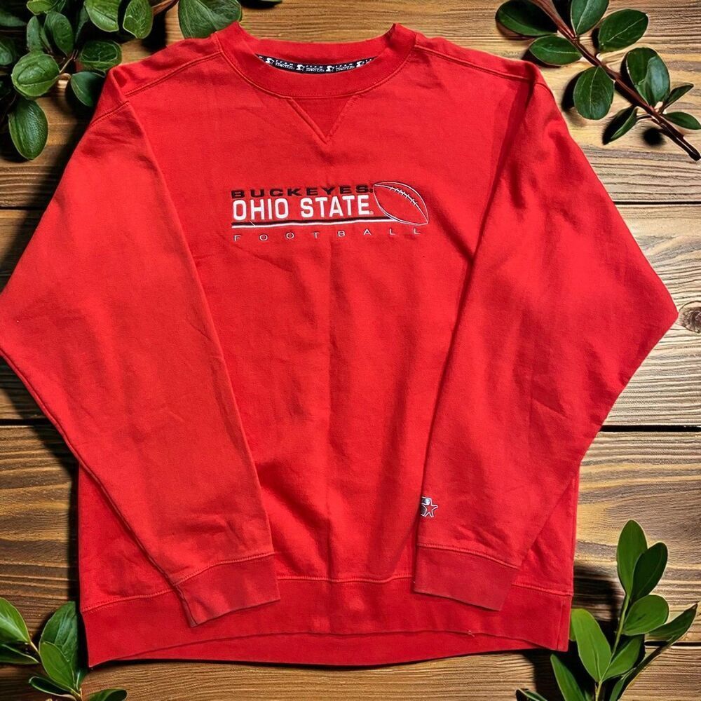 Starter Vintage 90s NCAA Ohio State Football Crewneck Sweatshirt Red Men's XL